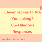 Clever replies to "Are you joking?"