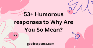 Humorous responses to "Why are you so mean?"